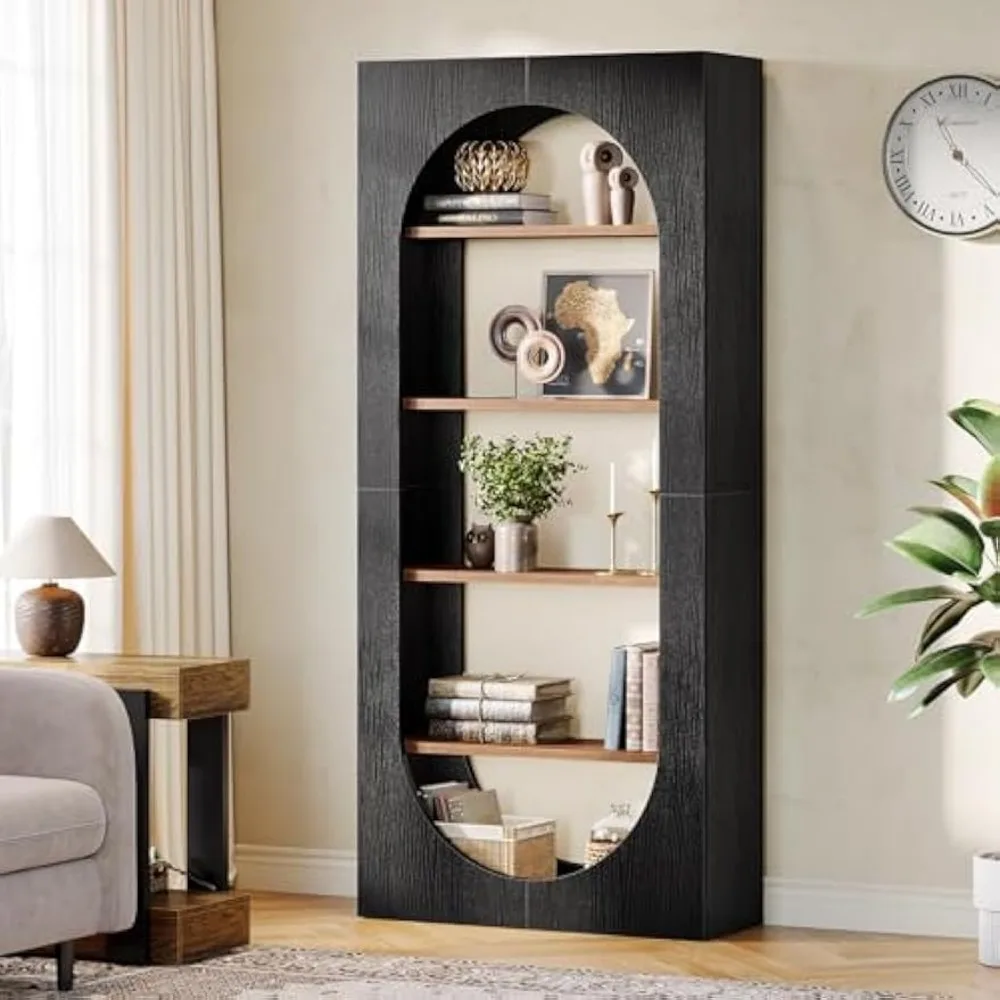 5-Tier Black Bookshelf, 70.87-Inch Tall Arch Bookcase with Storage, Modern Arched Book Shelf Storage Organizer for Living Room,
5-Tier Black Bookshelf, 70.87-Inch Tall Arch Bookcase with Storage, Modern Arched Book Shelf Storage Organizer for Living Room,