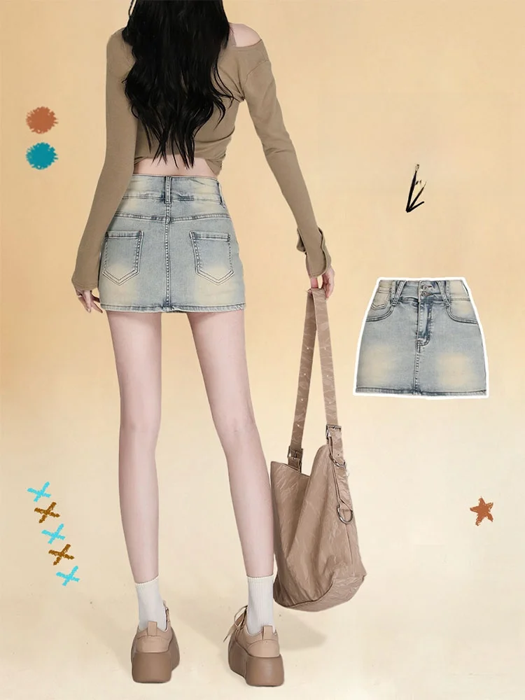 High Waist Denim Skirt Women's Elastic Fitted Skirt Summer New Style Small Size Large Size Anti-Light Half Body Skirt
High Waist Denim Skirt Women's Elastic Fitted Skirt Summer New Style Small Size Large Size Anti-Light Half Body Skirt