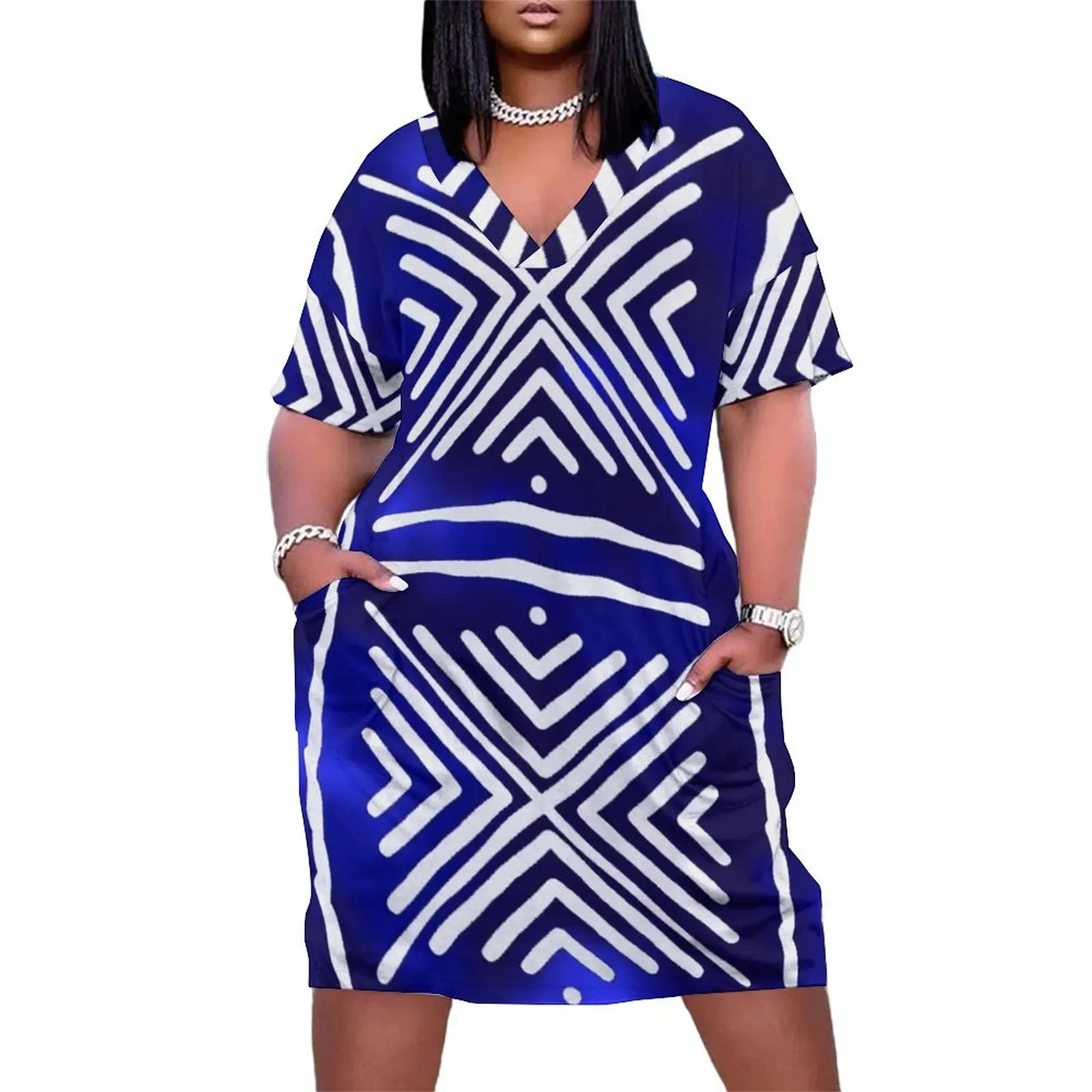Blue African Mud Cloth Design Loose Pocket Dress clothes summer dress woman 2025 summer dress woman 2025 trendy
Blue African Mud Cloth Design Loose Pocket Dress clothes summer dress woman 2025 summer dress woman 2025 trendy