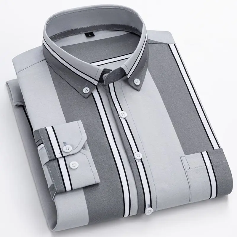 Spring Autumn New Long Sleeve Print Striped Fashion Blouse Polo Neck Plus Size Vintage Shirt Tops Casual Harajuku Men Clothing
Spring Autumn New Long Sleeve Print Striped Fashion Blouse Polo Neck Plus Size Vintage Shirt Tops Casual Harajuku Men Clothing