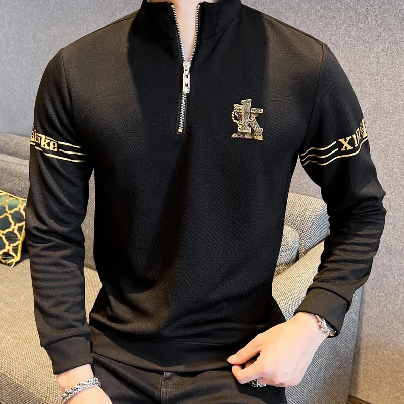 Brand LuxuryZip Stand Collar Men's Sweatshirts Autumn Korean Casual Long Sleeve Sweatshirt Loose Pullover Tops Streetwear
Brand LuxuryZip Stand Collar Men's Sweatshirts Autumn Korean Casual Long Sleeve Sweatshirt Loose Pullover Tops Streetwear
