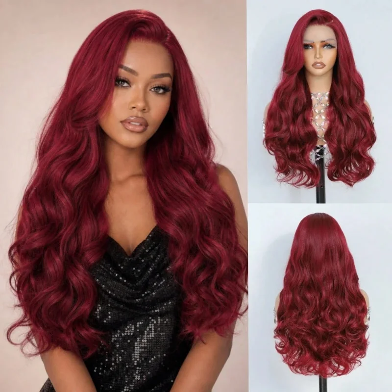26 Inch Burgundy Long Body Wave 13×4 Lace Front Wig, 280g Heat Resistant Synthetic Fiber, Support Trimming, Blow Drying & Heat
26 Inch Burgundy Long Body Wave 13×4 Lace Front Wig, 280g Heat Resistant Synthetic Fiber, Support Trimming, Blow Drying & Heat