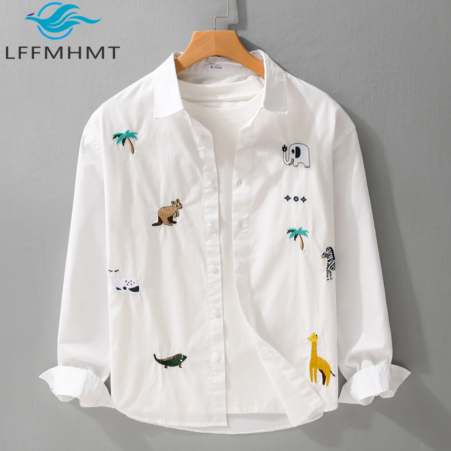 Spring New Men's Clothing Comfortable Long-sleeved Shirt Fashion Animal Embroidery Versatile Handsome Youth Tops Blouse 8007
Spring New Men's Clothing Comfortable Long-sleeved Shirt Fashion Animal Embroidery Versatile Handsome Youth Tops Blouse 8007