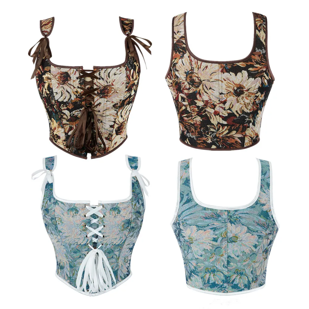 Женский корсет во французском стиле с принтом масляной живописи, укороченные топы, готический пояс с завышенной талией, нижнее белье для похудения, бюстье, жилет
Женский корсет во французском стиле с принтом масляной живописи, укороченные топы, готический пояс с завышенной талией, нижнее белье для похудения, бюстье, жилет