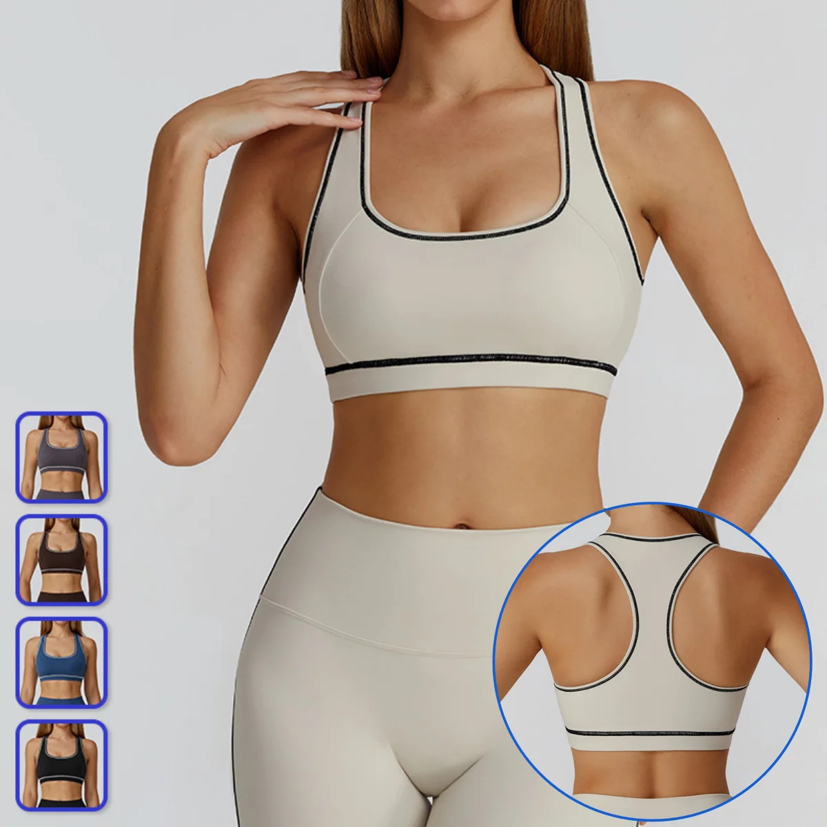 Contrast color yoga bra beauty back sports vest outdoor fitness sports running shock-absorbing sports underwear brushed crop top
Contrast color yoga bra beauty back sports vest outdoor fitness sports running shock-absorbing sports underwear brushed crop top