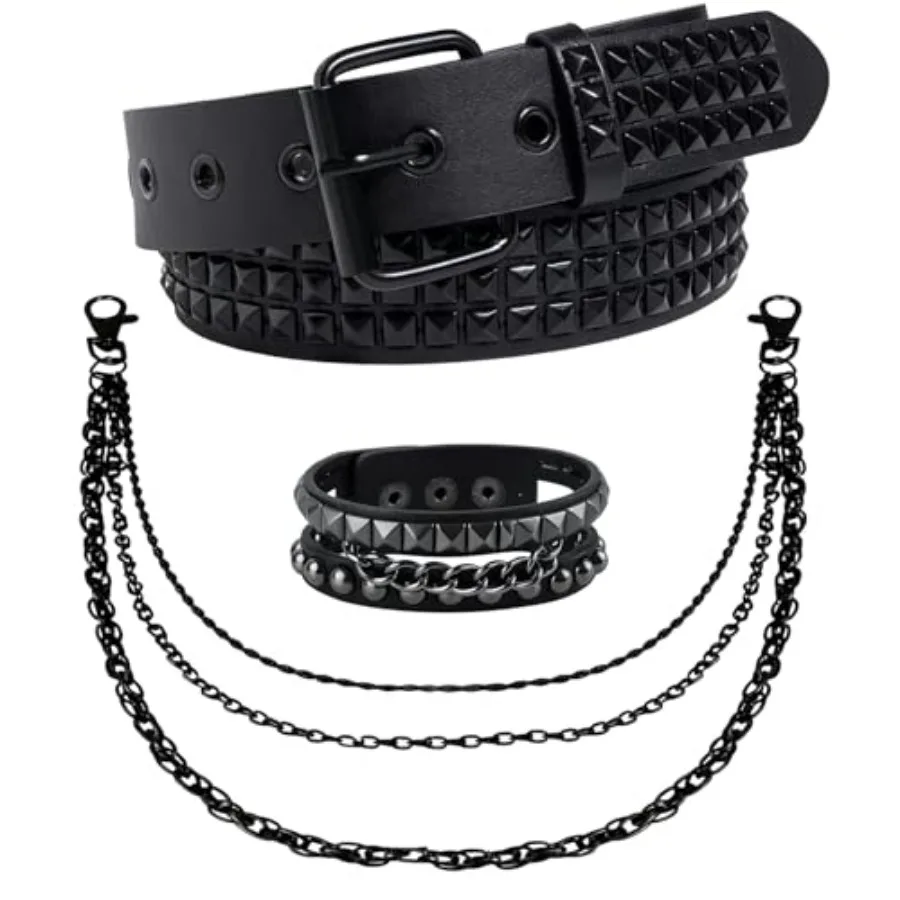 Double Grommet Star Studded Belt, Y2k EMO Punk Belt for Women, Grunge Goth Belts with Pants Chains
Double Grommet Star Studded Belt, Y2k EMO Punk Belt for Women, Grunge Goth Belts with Pants Chains