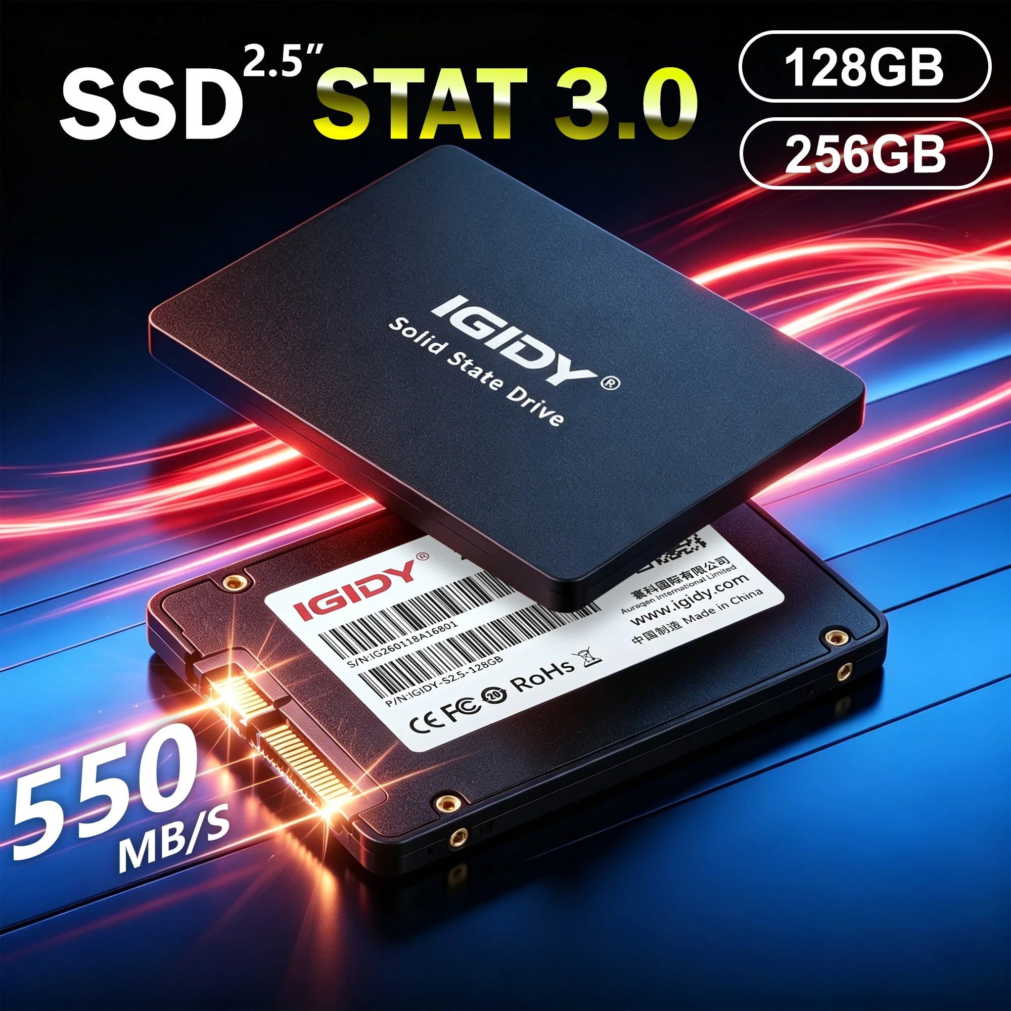 2.5 Inch SATA III 256GB/128GB Internal Solid State Drive Up to 570MB/s, HDD Replacement for Laptop Desktop PC
2.5 Inch SATA III 256GB/128GB Internal Solid State Drive Up to 570MB/s, HDD Replacement for Laptop Desktop PC
