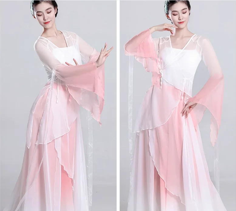 Classical Dance Costumes, Chinese Modern Dance Practice Costumes, Shawl Swinging Skirts
Classical Dance Costumes, Chinese Modern Dance Practice Costumes, Shawl Swinging Skirts