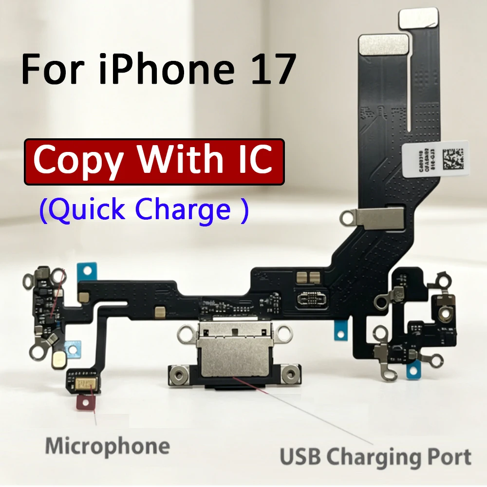 New For iPhone 17 / For iPhone 16E USB Micro Charger Charging Port Dock Connector Microphone Board Flex Cable
New For iPhone 17 / For iPhone 16E USB Micro Charger Charging Port Dock Connector Microphone Board Flex Cable