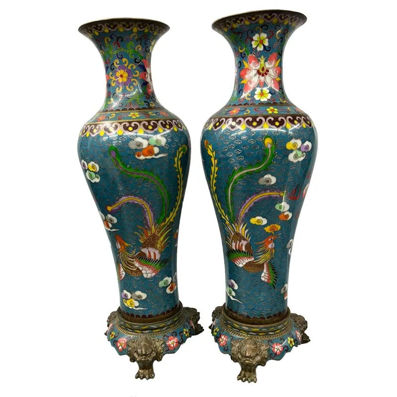 52Cm high retro pure copper tire cloisonne vase, silk enamel handicraft ornaments merchandise imitation old objects
52Cm high retro pure copper tire cloisonne vase, silk enamel handicraft ornaments merchandise imitation old objects