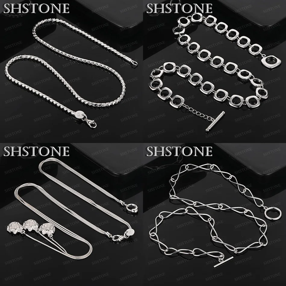 40-75cm 925 Sterling Silver Flower Number 8 Twisted Rope Chain Square Necklace Women Party Christmas Fine Jewelry Accessories
40-75cm 925 Sterling Silver Flower Number 8 Twisted Rope Chain Square Necklace Women Party Christmas Fine Jewelry Accessories