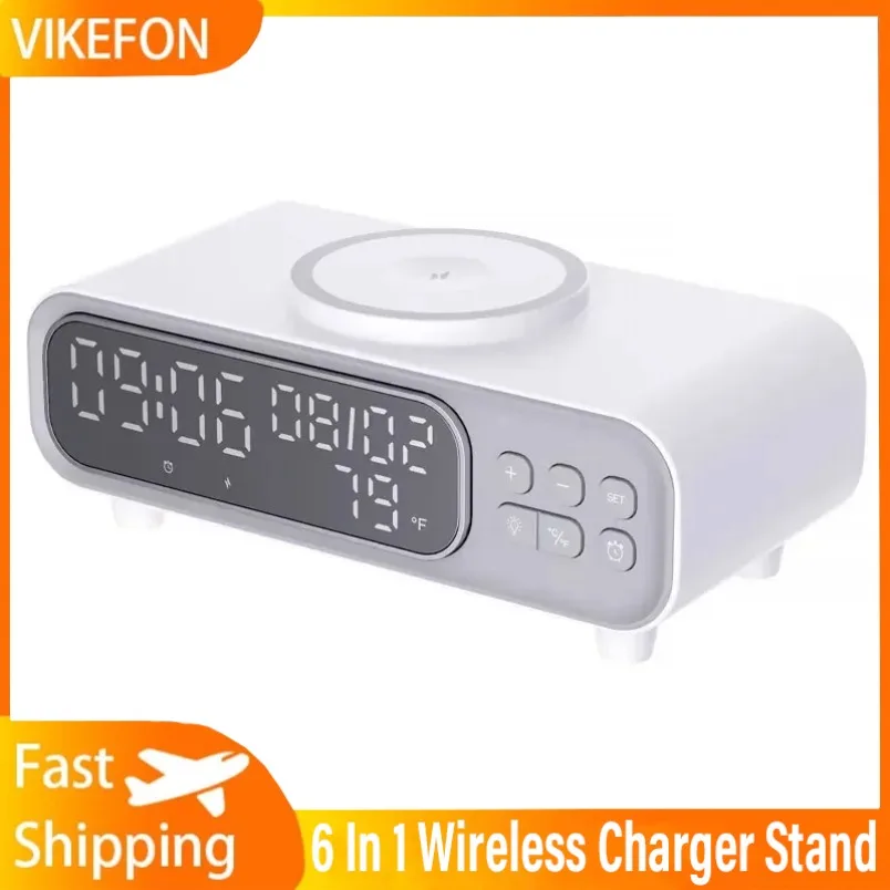 Беспроводное зарядное устройство 15 Вт, мульти светодиодный ночник, термометр, будильник, док-станция для быстрой зарядки для iPhone, зарядные устройства для наушников
Беспроводное зарядное устройство 15 Вт, мульти светодиодный ночник, термометр, будильник, док-станция для быстрой зарядки для iPhone, зарядные устройства для наушников