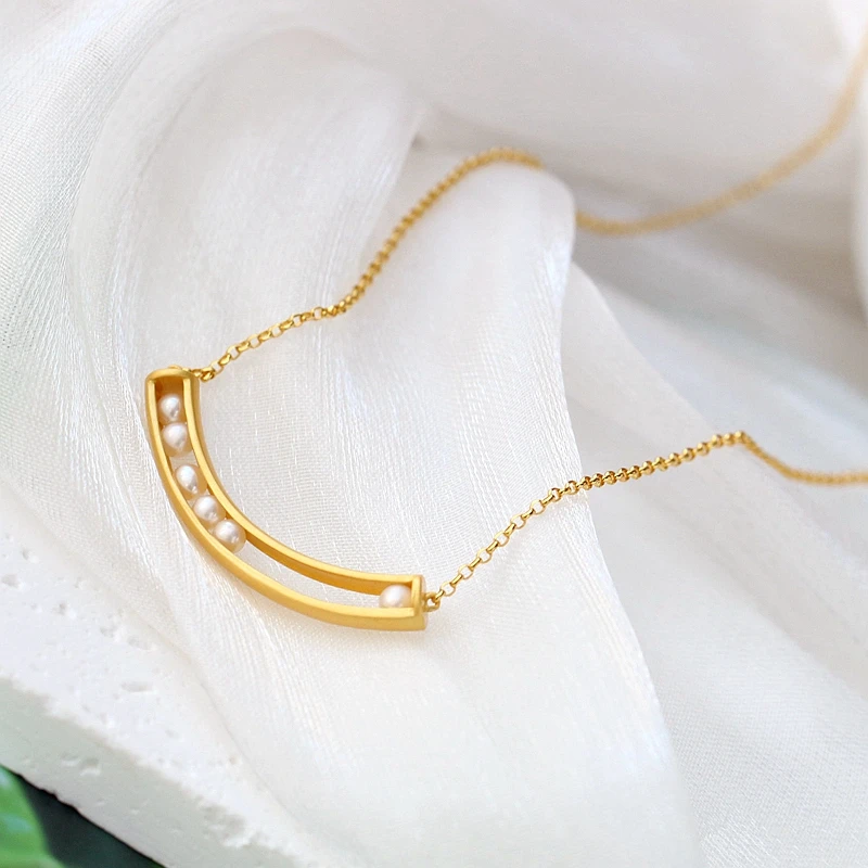 Minimalist 925 Sterling Silver Pendant Inlaid Natural Freshwater Pearl Fashion Creative 18K Gold Plated Necklace Jewelry Gift
Minimalist 925 Sterling Silver Pendant Inlaid Natural Freshwater Pearl Fashion Creative 18K Gold Plated Necklace Jewelry Gift