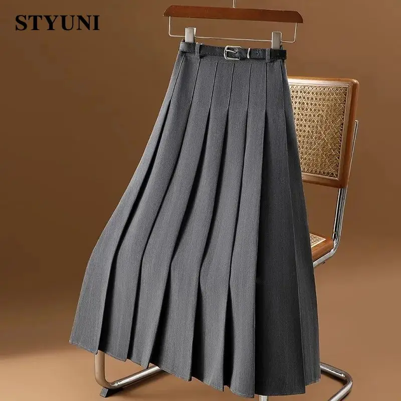 Gray Folds Vintage Chic Solid Casual High Waist A-line Loose Women's Skirt Korean Fashion Mid-Calf Long Skirts For Women 2024
Gray Folds Vintage Chic Solid Casual High Waist A-line Loose Women's Skirt Korean Fashion Mid-Calf Long Skirts For Women 2024