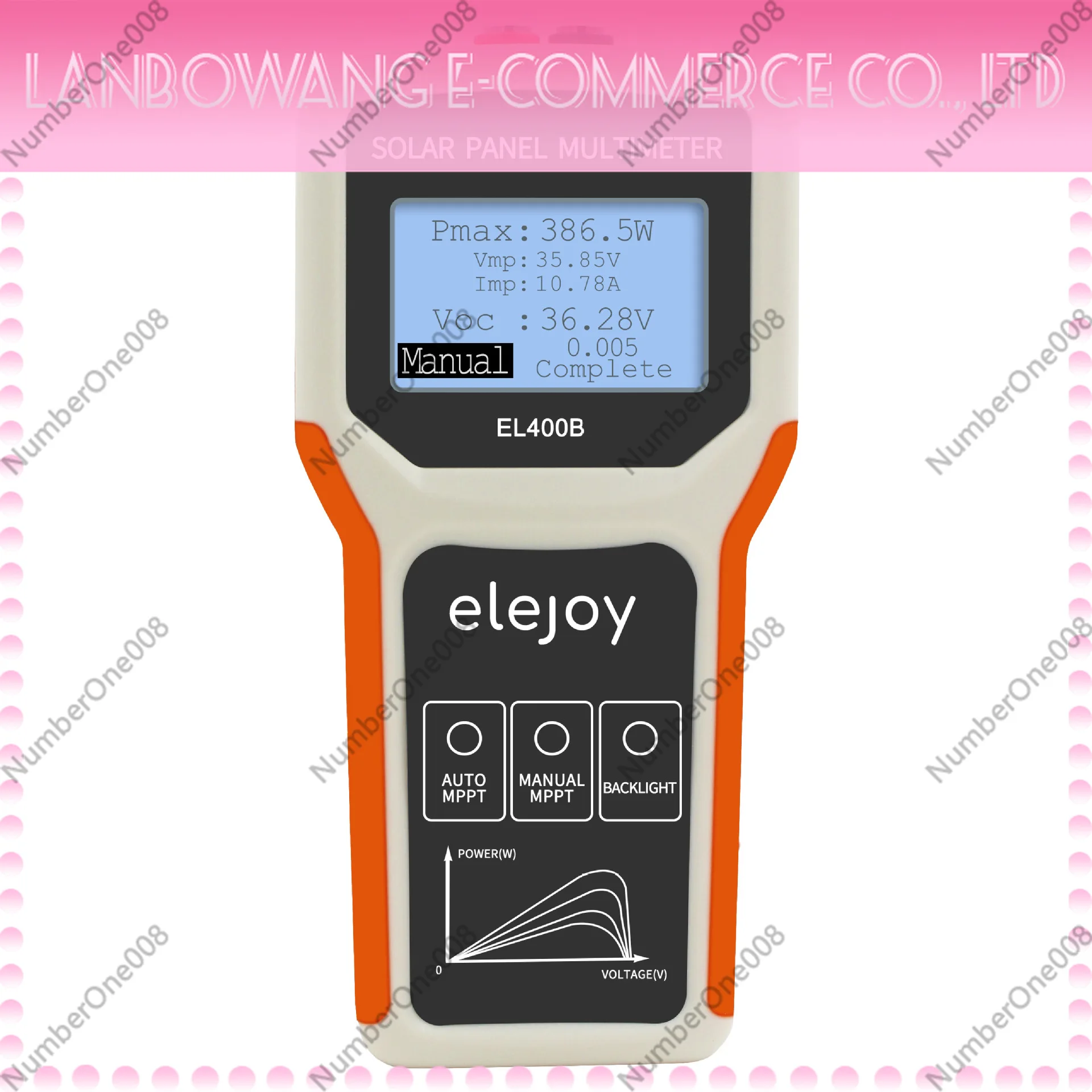 EL400B Photovoltaic PV Multimeter MPPT Power Meter Solar Panel Detector Precision Accurate Voltage Current Testing Tool
EL400B Photovoltaic PV Multimeter MPPT Power Meter Solar Panel Detector Precision Accurate Voltage Current Testing Tool