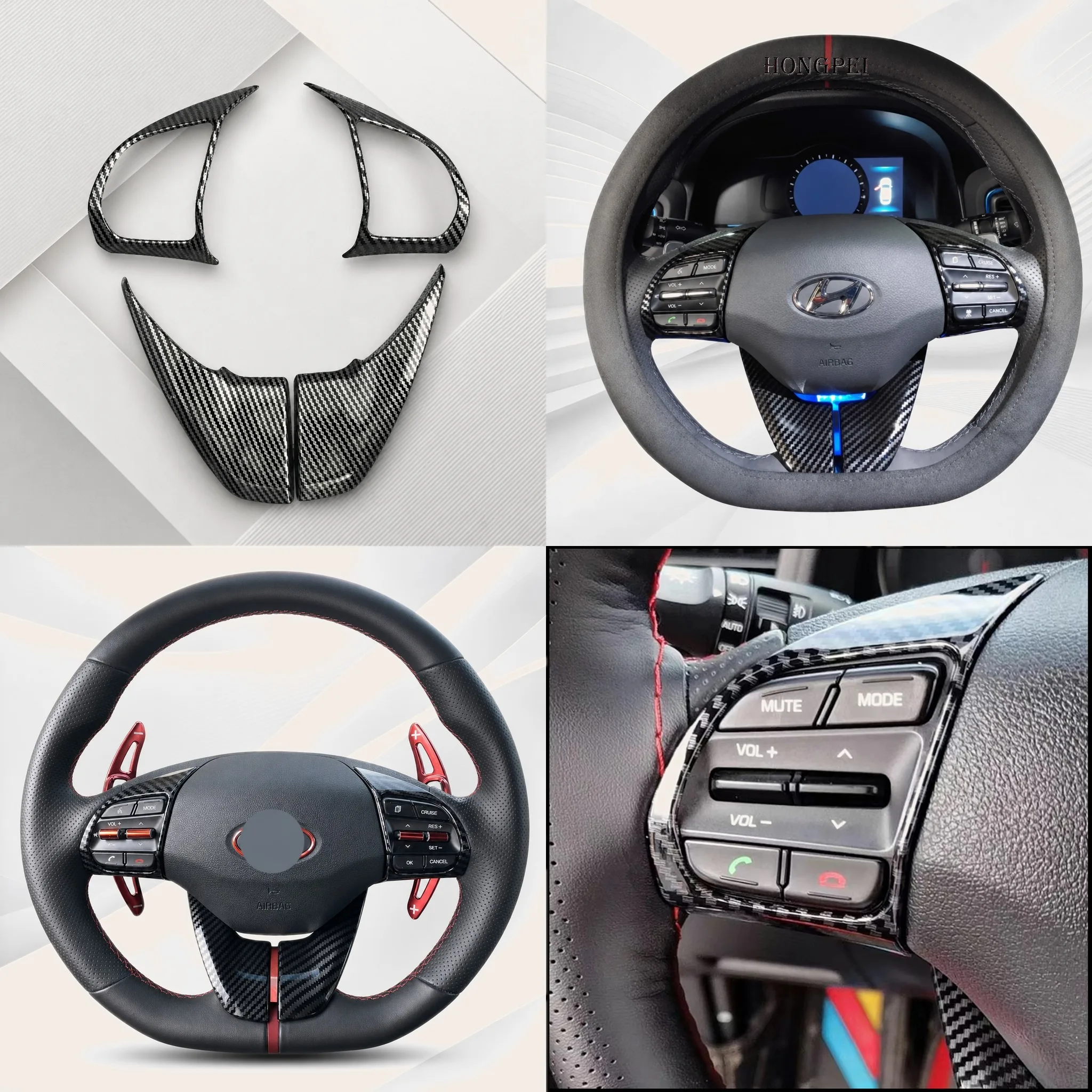 Car Styling For Hyundai IONIQ 2016-2018 Steering Wheel Button Decoration Cover Sticker Trim Car Styling Accessory for Enhanced A
Car Styling For Hyundai IONIQ 2016-2018 Steering Wheel Button Decoration Cover Sticker Trim Car Styling Accessory for Enhanced A