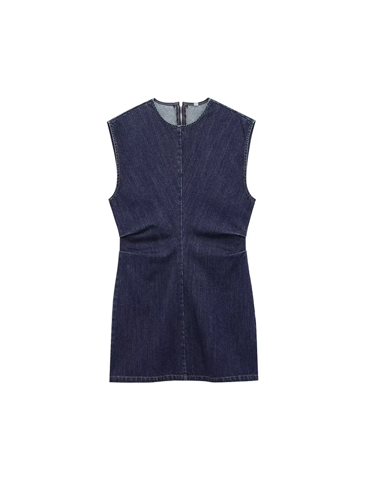 Women 2025 spring New Chic Fashion denim Mini Dress Vintage Sleeveless O Neck Back Zipper Female Dresses Mujer
Women 2025 spring New Chic Fashion denim Mini Dress Vintage Sleeveless O Neck Back Zipper Female Dresses Mujer