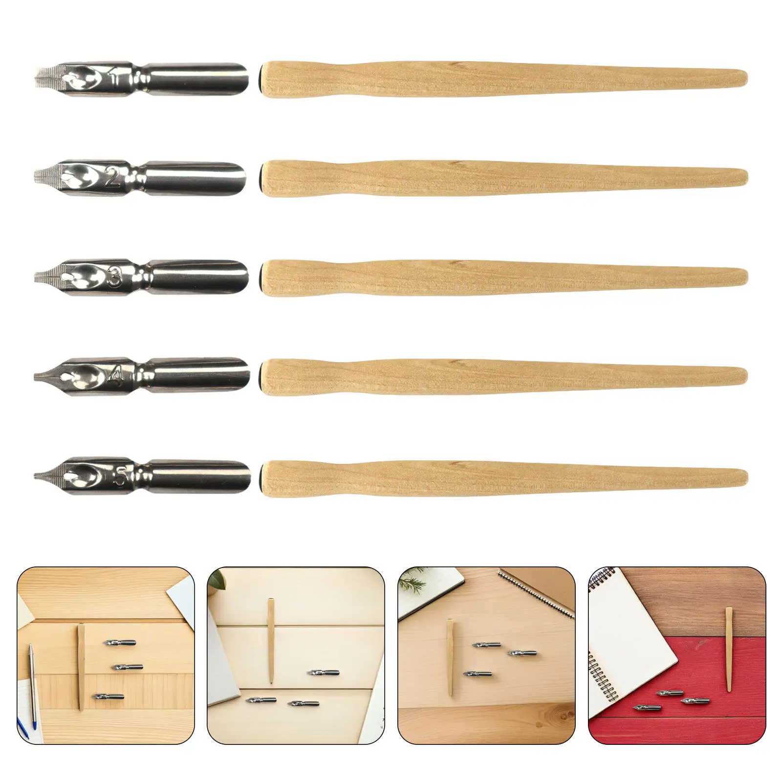 5Pcs Wood Dip Pen Holder Calligraphy Nibs Set Ergonomic Comfortable Grip Fluid Ink for Hand Lettering Drawing Writing Comic
5Pcs Wood Dip Pen Holder Calligraphy Nibs Set Ergonomic Comfortable Grip Fluid Ink for Hand Lettering Drawing Writing Comic