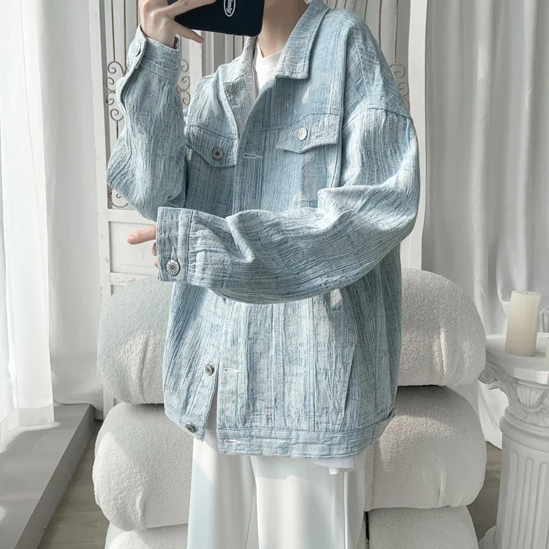 Japan Vintage Contrast Color Strpied Jean Jacket Men Streetwear Fashion Loose Mens Denim Jacket 2024 Plus Size 5xl Men Clothing
Japan Vintage Contrast Color Strpied Jean Jacket Men Streetwear Fashion Loose Mens Denim Jacket 2024 Plus Size 5xl Men Clothing