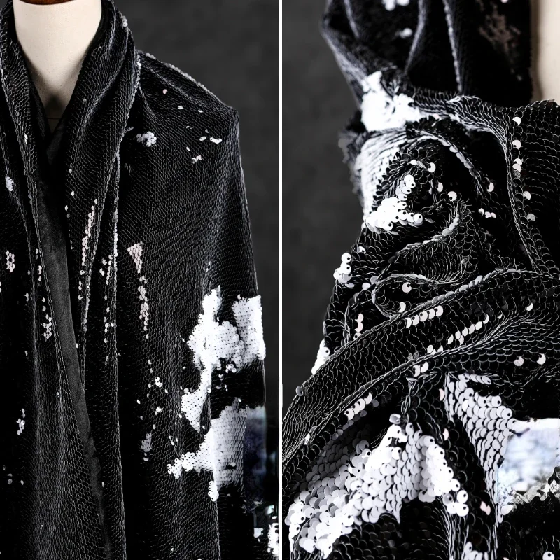 Black White Sequin Fabric Circular Bead Decoration Background Cloth Wedding Dress Creative Designer Cloth Diy Sewing Meters
Black White Sequin Fabric Circular Bead Decoration Background Cloth Wedding Dress Creative Designer Cloth Diy Sewing Meters