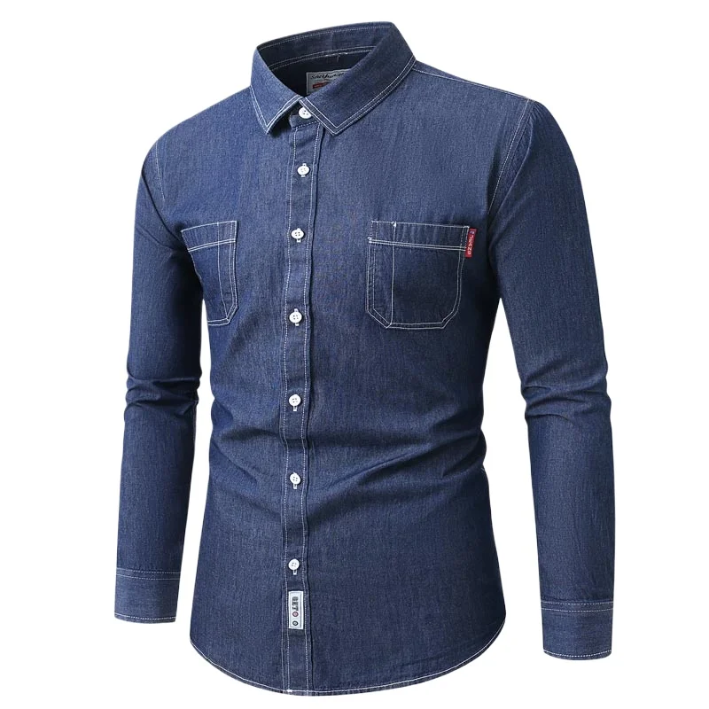 Double Pockets Designer Man Clothes Denim Shirt Luxe Chemise Tops Vintage Casual Mens Long Sleeve Cowboy Shirts Youth Workwear
Double Pockets Designer Man Clothes Denim Shirt Luxe Chemise Tops Vintage Casual Mens Long Sleeve Cowboy Shirts Youth Workwear
