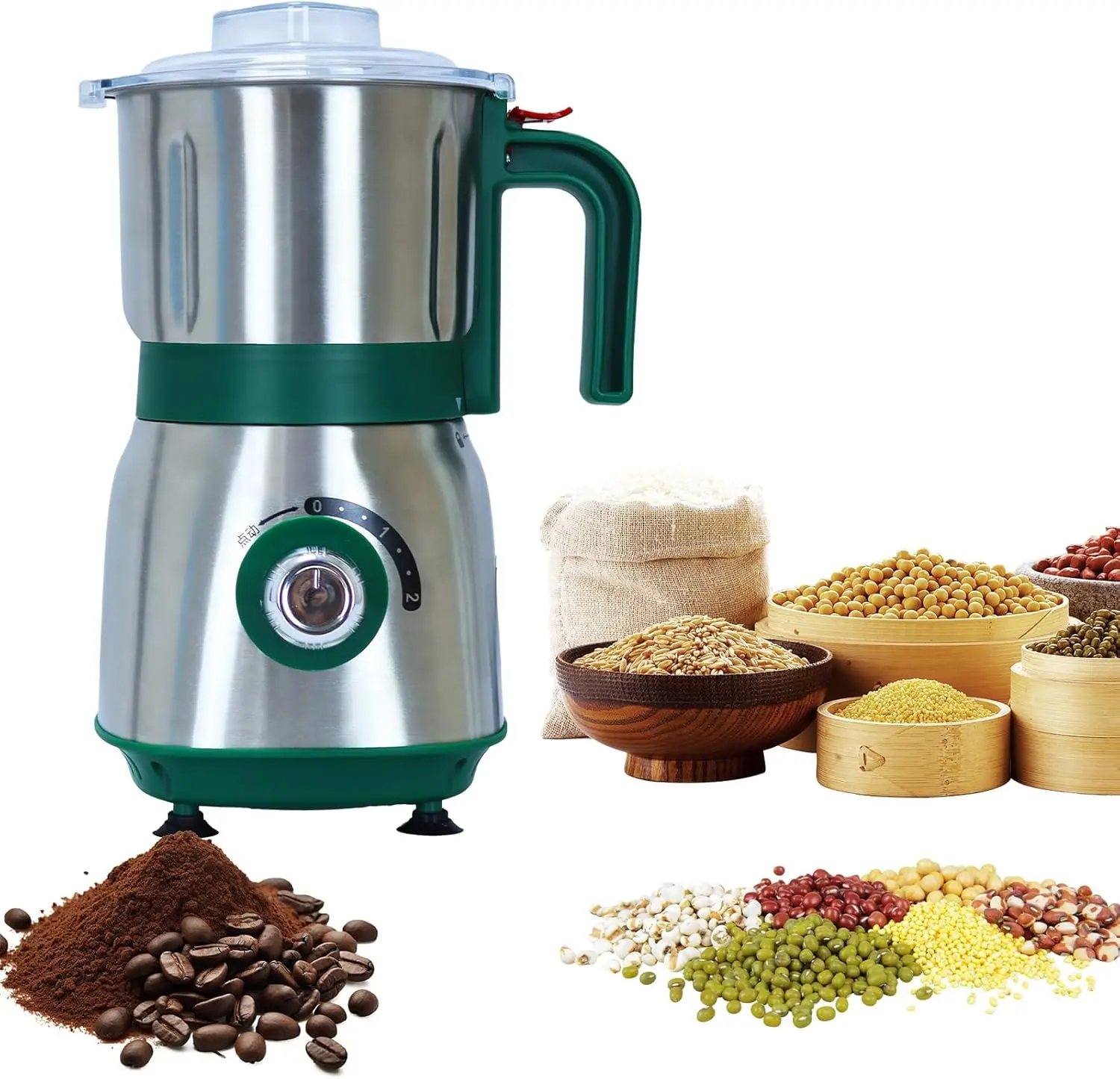 Spice Grinder with 3 Stainless Steel Blades, 500W Motor, 600ml Capacity for Dry Coffee Beans & Spices
Spice Grinder with 3 Stainless Steel Blades, 500W Motor, 600ml Capacity for Dry Coffee Beans & Spices