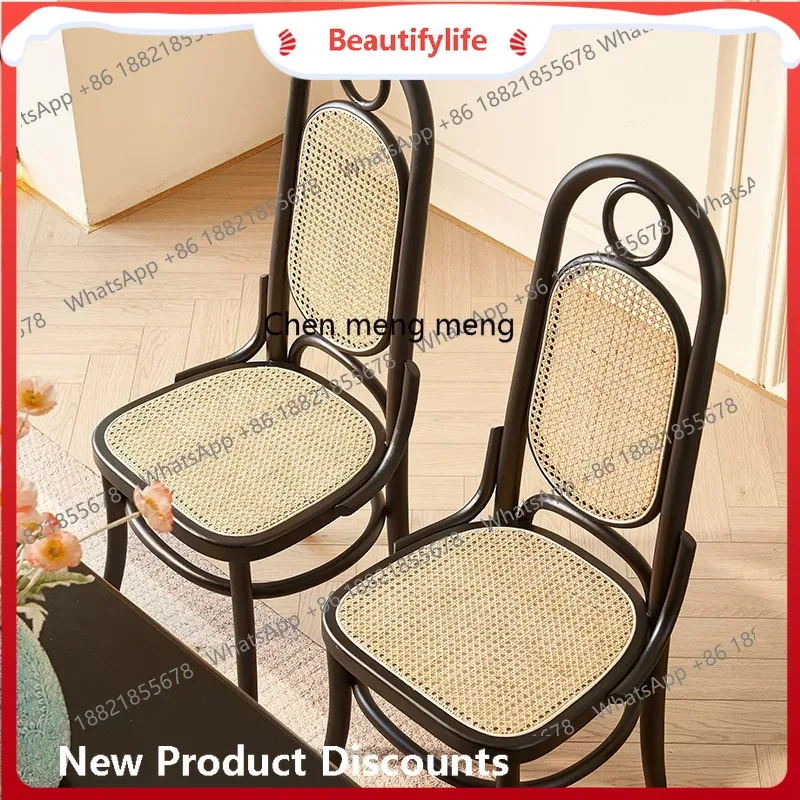 Retro solid wood dining table black rattan dining table and chair combination, medieval style, high backrest dining chair H
Retro solid wood dining table black rattan dining table and chair combination, medieval style, high backrest dining chair H