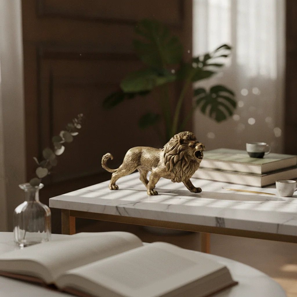 Lion Figurine Antique-Style Lion Statue Desktop Ornament Miniature Tabletop Figurine Traditional for Collectors, Desk
Lion Figurine Antique-Style Lion Statue Desktop Ornament Miniature Tabletop Figurine Traditional for Collectors, Desk