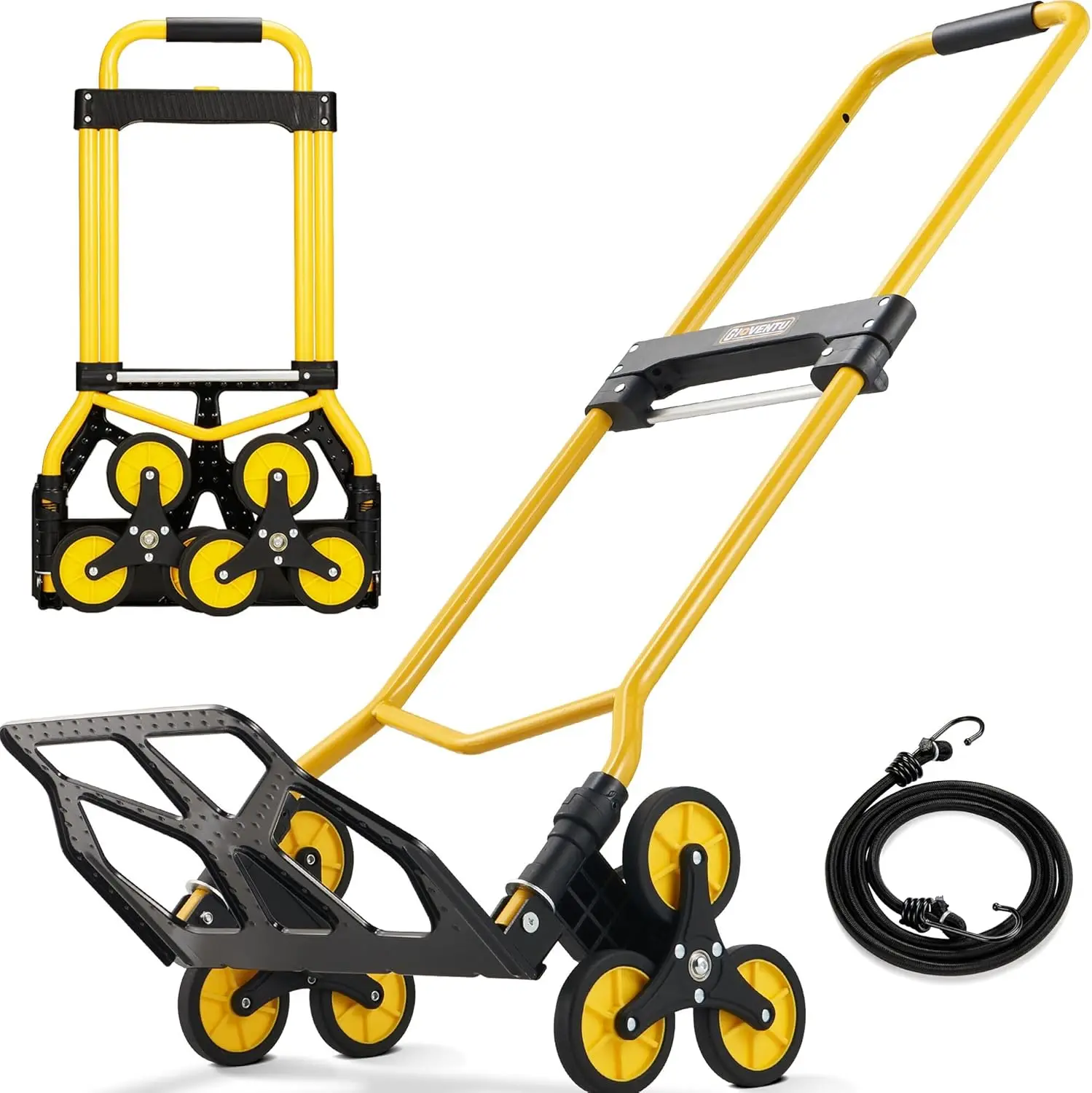 330LB Capacity Folding Stair Climber Hand Truck Dolly with Telescoping Handle & Silent Wheel, Stair Climber Trolley with Elastic
330LB Capacity Folding Stair Climber Hand Truck Dolly with Telescoping Handle & Silent Wheel, Stair Climber Trolley with Elastic