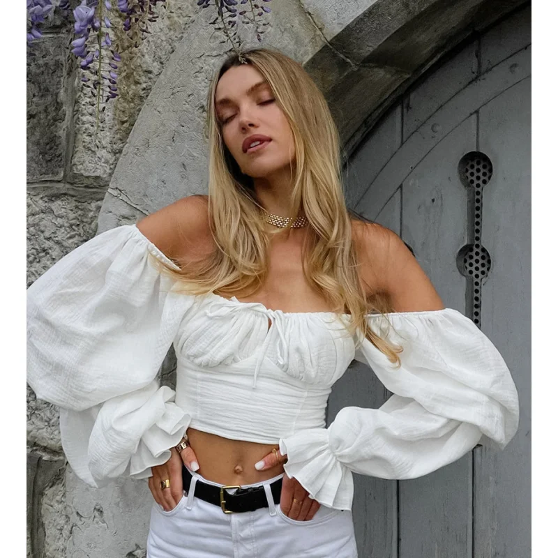 NEW Spring Off Shoulder Bubble Sleeve White Shirt Women's Blouse French Simplicity Pullover Long Sleeves Tops Chic Vintage Shirt
NEW Spring Off Shoulder Bubble Sleeve White Shirt Women's Blouse French Simplicity Pullover Long Sleeves Tops Chic Vintage Shirt