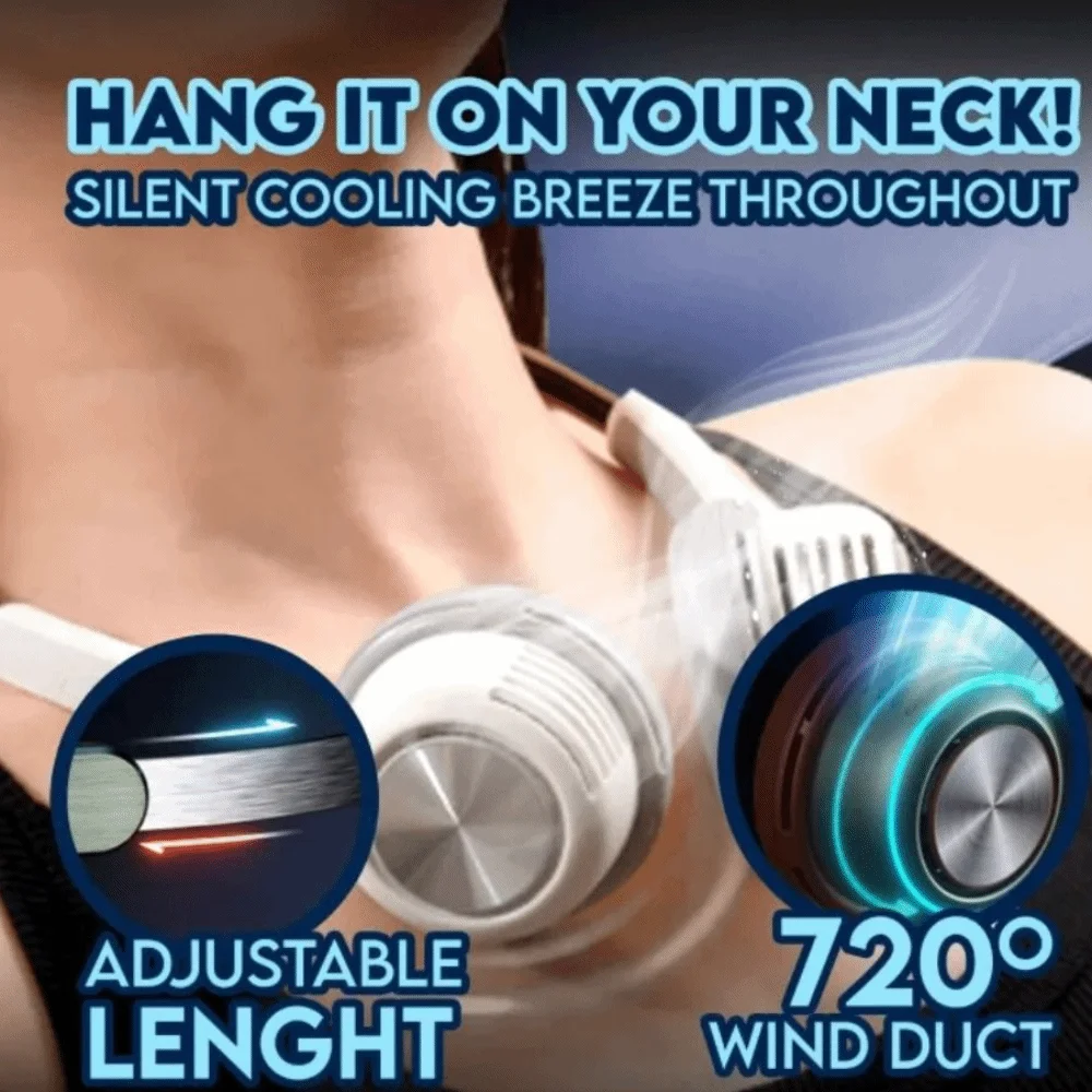 Mini Cooling Portable USB Fan Hanging Bladeless Neck Fan Leafless USB Rechargeable Air Cooler Neckband
Mini Cooling Portable USB Fan Hanging Bladeless Neck Fan Leafless USB Rechargeable Air Cooler Neckband