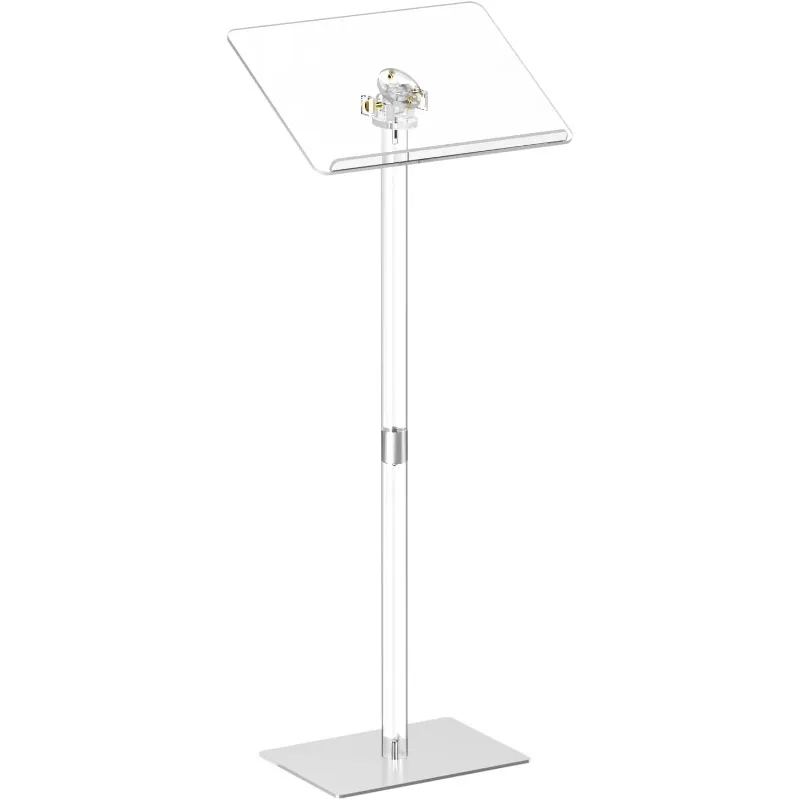 Small Acrylic Podium Stand, Angle Adjustable, 17.7" L x 13" W x 42.3" H, Modern Lecterns & Pulpits for Classroom, Concert
Small Acrylic Podium Stand, Angle Adjustable, 17.7" L x 13" W x 42.3" H, Modern Lecterns & Pulpits for Classroom, Concert