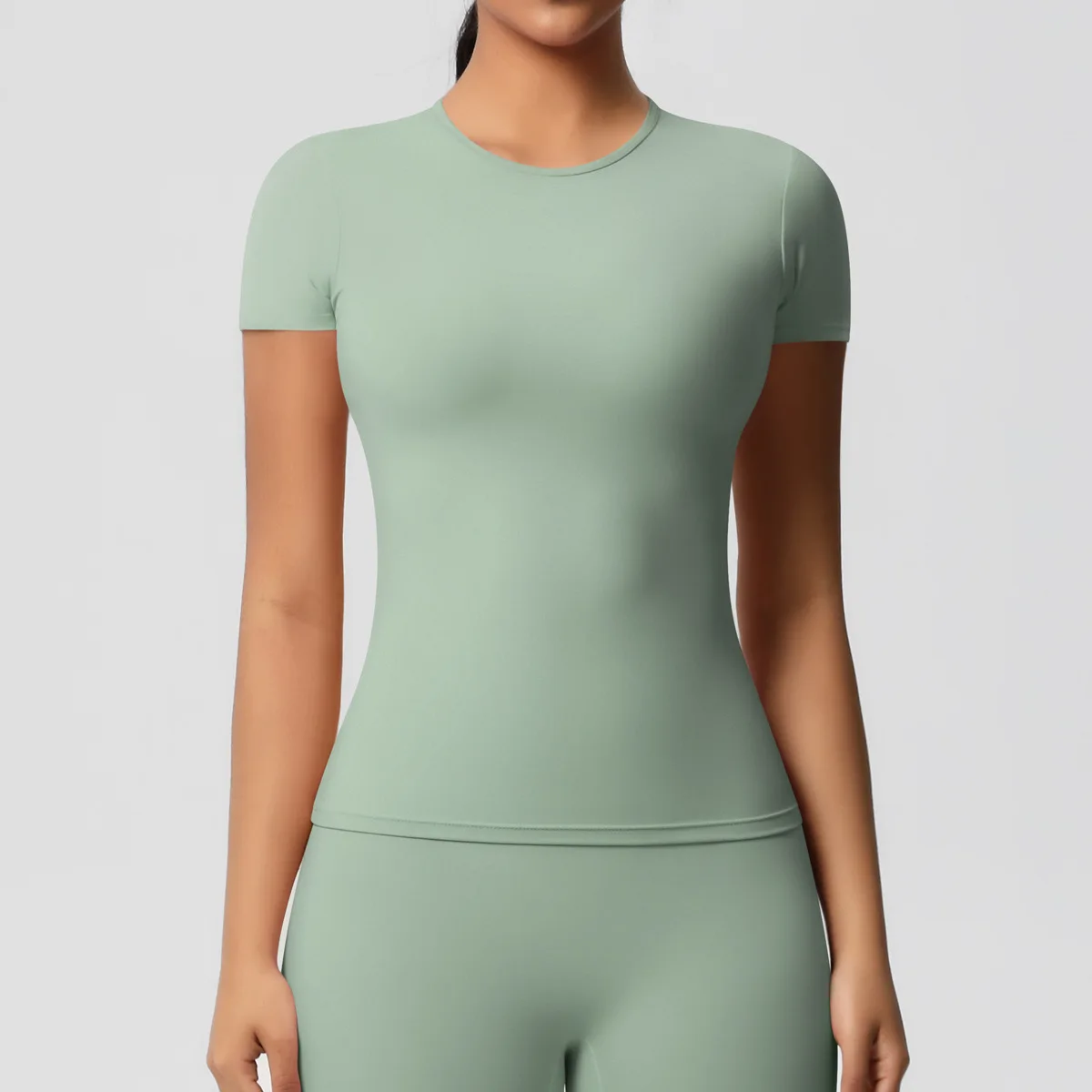 Double-sided polished tight-fitting sports short-sleeved T-shirt sports running fitness yoga clothes top women
Double-sided polished tight-fitting sports short-sleeved T-shirt sports running fitness yoga clothes top women