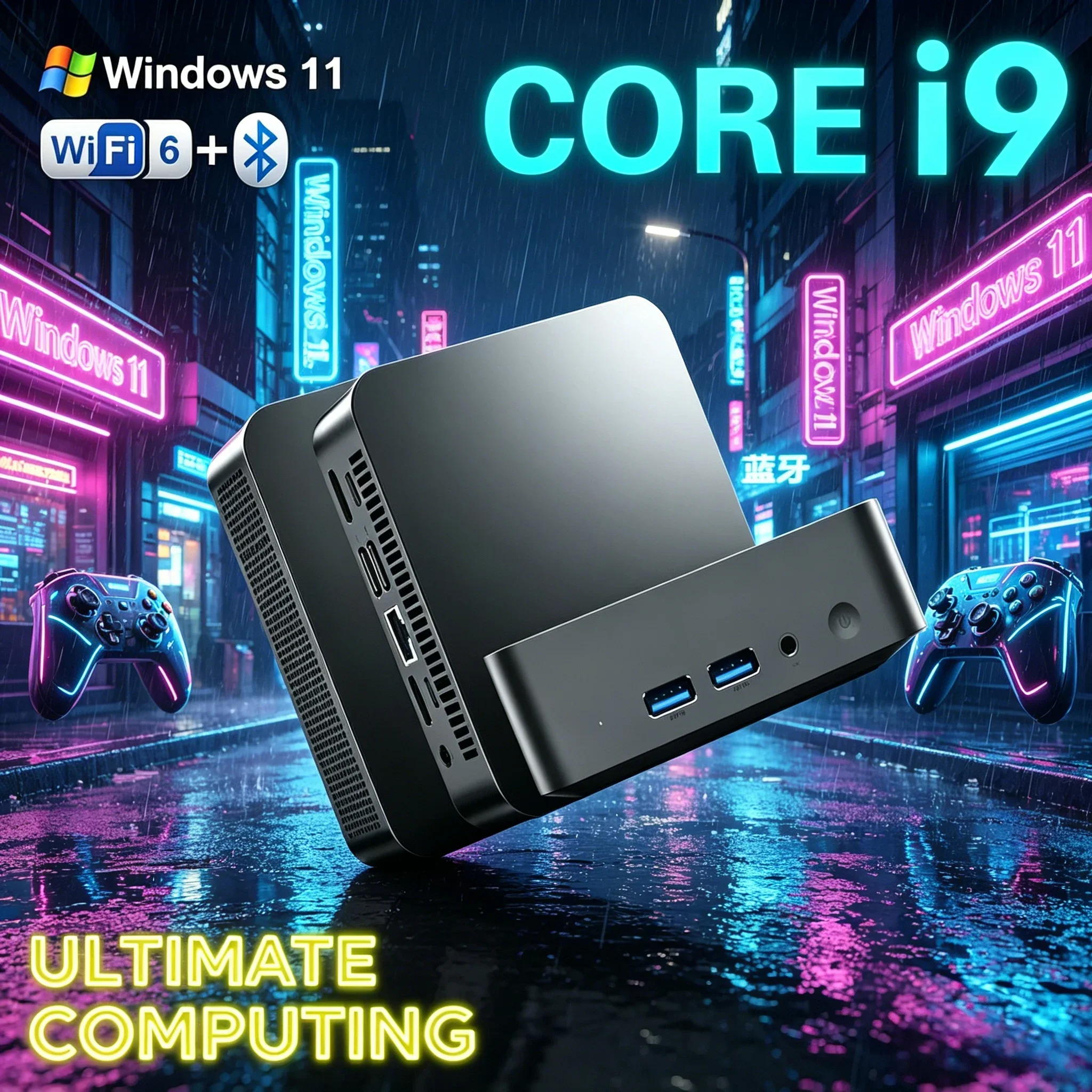 Premium Mini Gaming Desktop PC i9 Core Large RAM Fast SSD Efficient Office Daily Use Mini Host