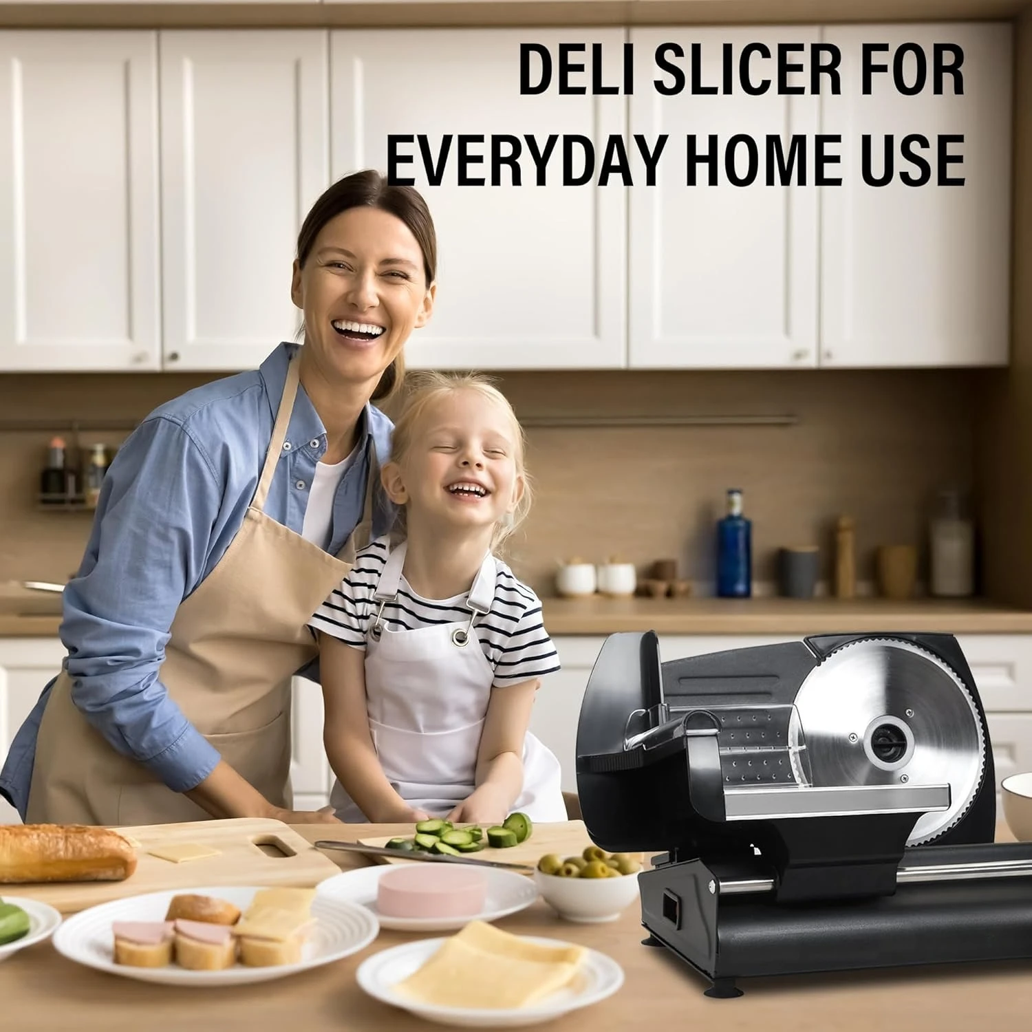 Electric Home Deli Meat Slicer, 7.5" Stainless Steel Blade, Adjustable Thickness for Meat, Bread, Cheese, Easy Clean
Electric Home Deli Meat Slicer, 7.5" Stainless Steel Blade, Adjustable Thickness for Meat, Bread, Cheese, Easy Clean