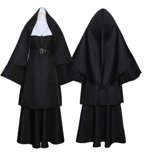 Fulujiacos The Nun Valak Cosplay Costume Conjuring Priest's Robes Halloween Dress
Fulujiacos The Nun Valak Cosplay Costume Conjuring Priest's Robes Halloween Dress