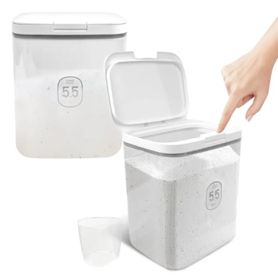 2 Pack 5.5L Laundry Detergent Dispenser with One-Press Lid, Laundry Powder Container for Laundry Room Organization and Storage
2 Pack 5.5L Laundry Detergent Dispenser with One-Press Lid, Laundry Powder Container for Laundry Room Organization and Storage