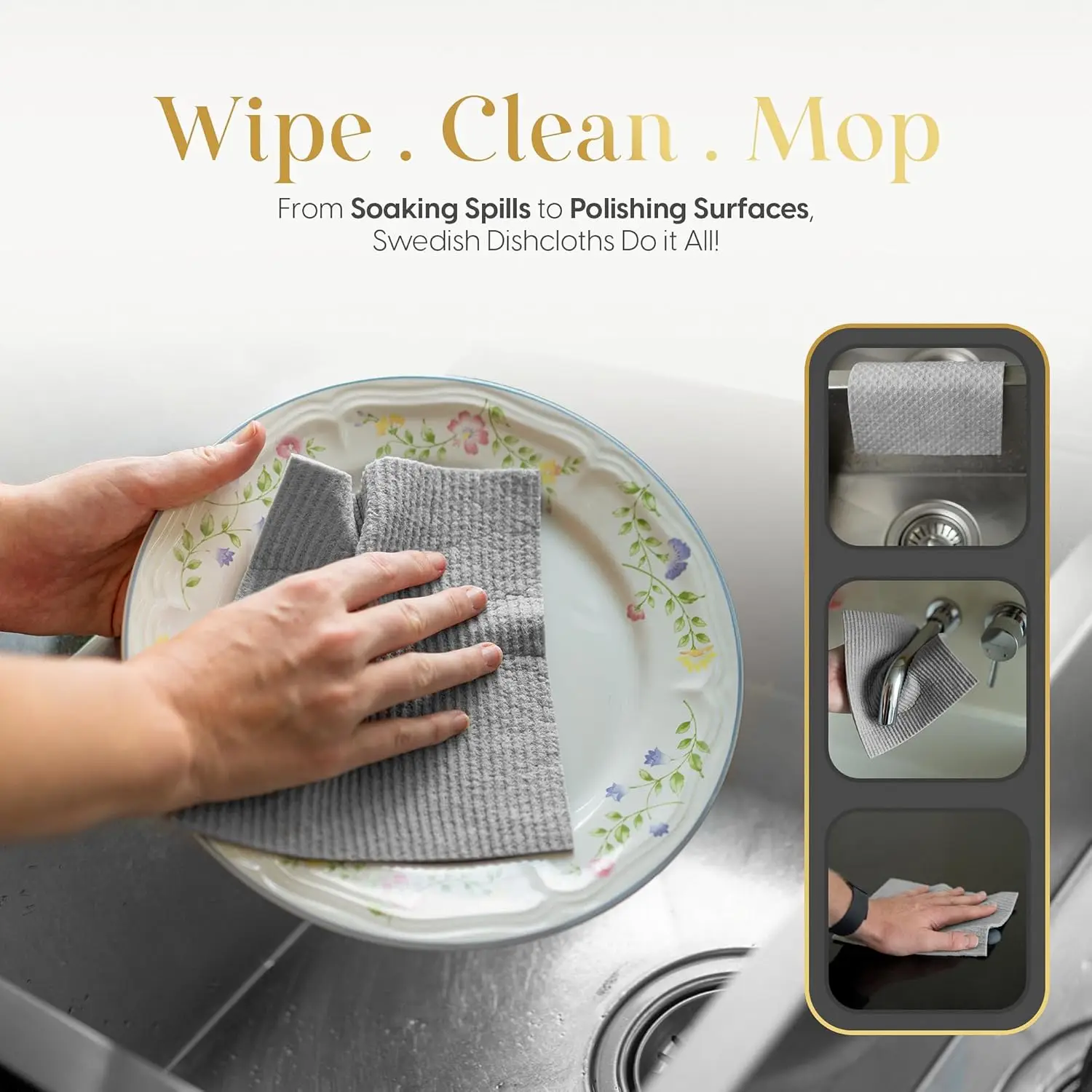 Swedish Dish Cloths 5 Pack Reusable Kitchen Dishcloths Ultra Absorbent Dish Towels Cellulose Sponge Cloth
Swedish Dish Cloths 5 Pack Reusable Kitchen Dishcloths Ultra Absorbent Dish Towels Cellulose Sponge Cloth