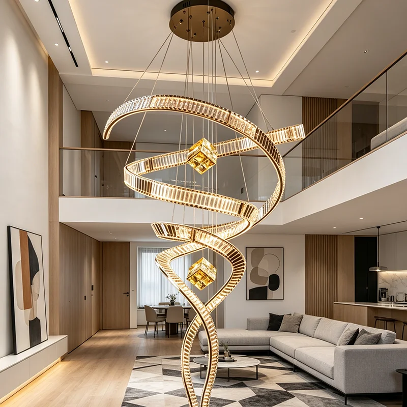 Modern Crystal Stair Chandelier Lights Indoor Lighting Ceiling Lamp Hanging Light LED Chandeliers for Living Room Indoor Lightin
Modern Crystal Stair Chandelier Lights Indoor Lighting Ceiling Lamp Hanging Light LED Chandeliers for Living Room Indoor Lightin