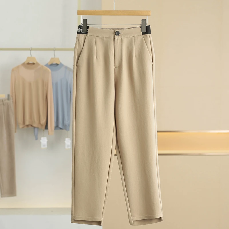 High Waist Slimming Straight Leg Casual Pants with Rayon Fiber Xking Summer New Women's Faion Casual Pants 072
High Waist Slimming Straight Leg Casual Pants with Rayon Fiber Xking Summer New Women's Faion Casual Pants 072