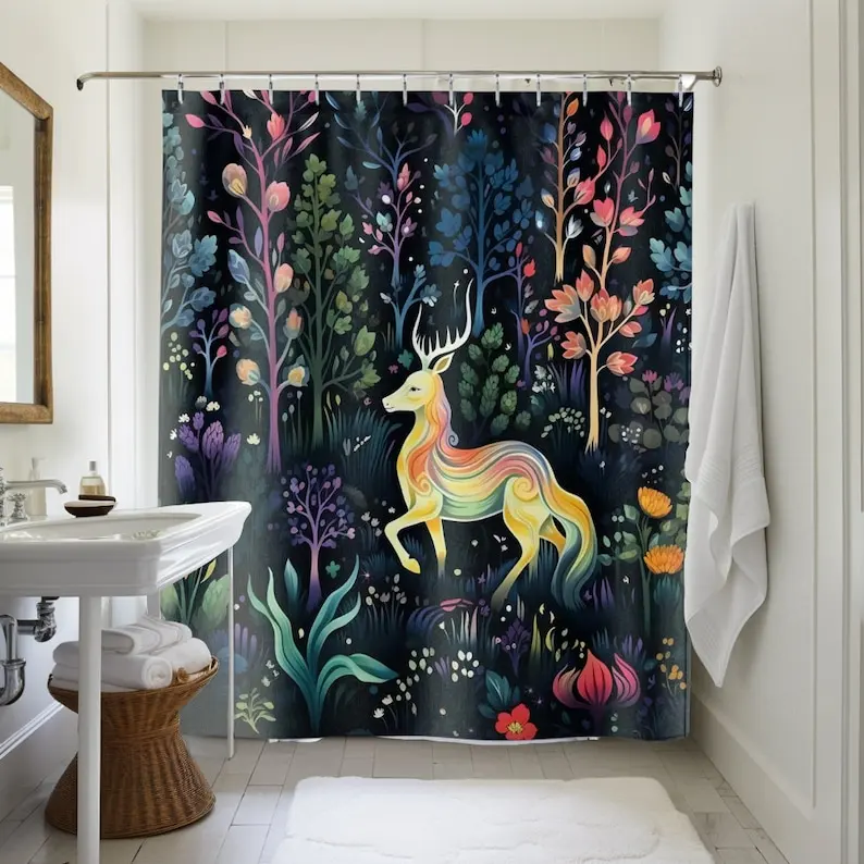 Mythical Forest Shower Curtain: Mystical Deer Bathroom Decor
Mythical Forest Shower Curtain: Mystical Deer Bathroom Decor