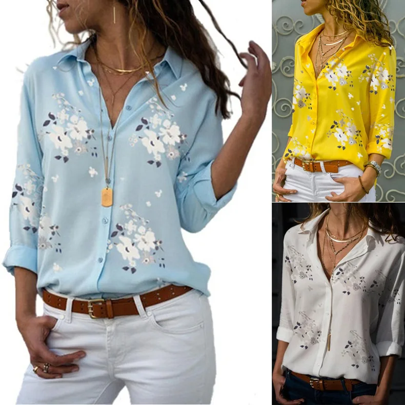 Summer Women's Faionable Floral Print Versatile irt Slim Fit Regular Sve Length Double Collar Button Closure Casual irt
Summer Women's Faionable Floral Print Versatile irt Slim Fit Regular Sve Length Double Collar Button Closure Casual irt