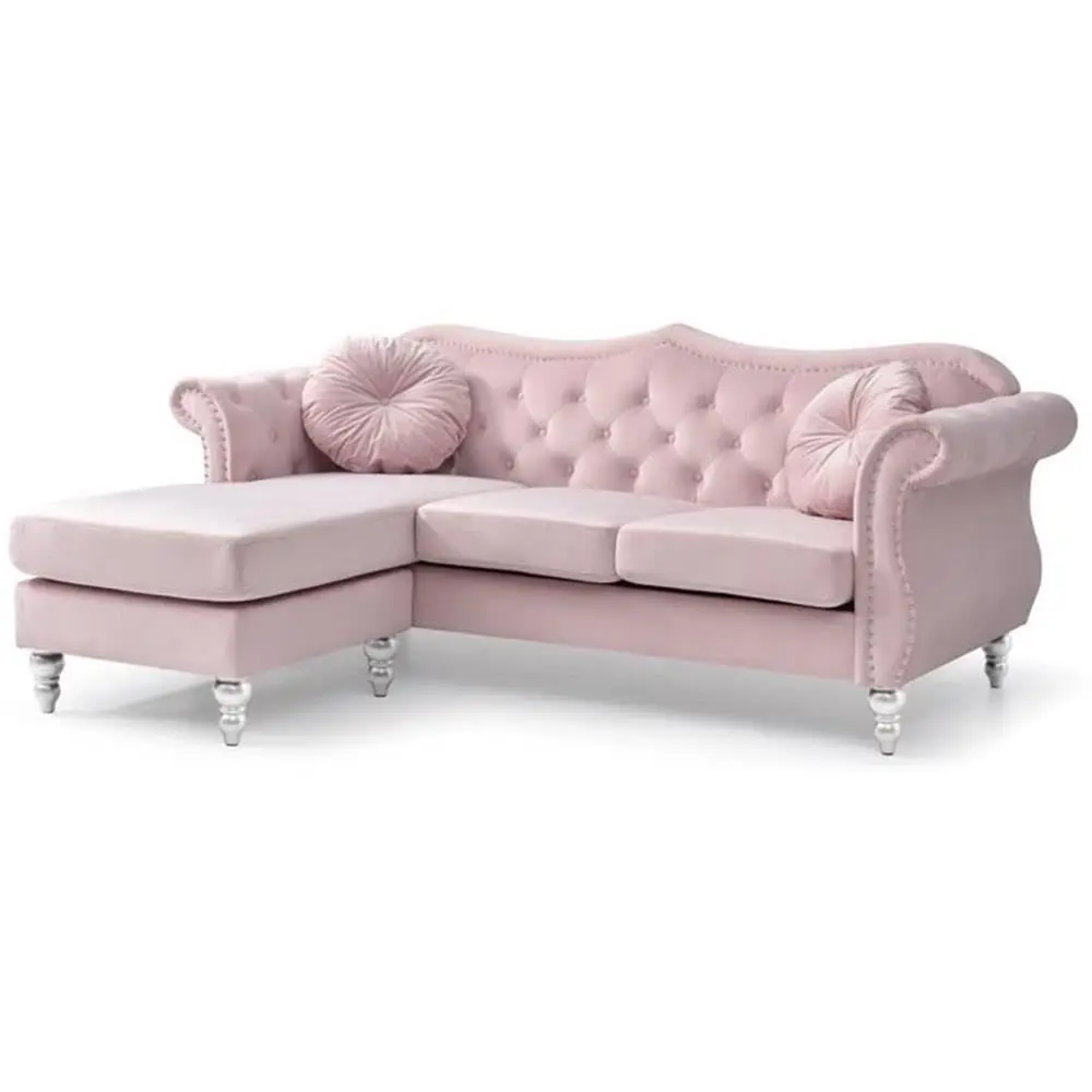 Hollywood Velvet Sofa Chaise in Pink
Hollywood Velvet Sofa Chaise in Pink