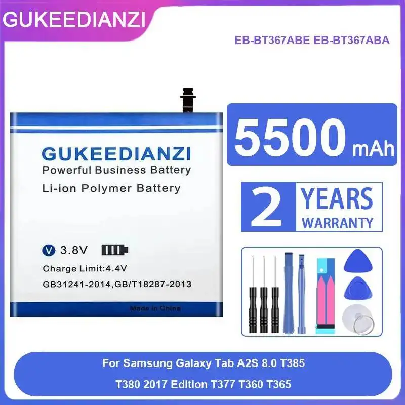 Tablet Battery EB-BT367ABE EB-BT367ABA 5500Mah For Samsung Galaxy Tab A2S 8.0 T385 T380 2017 Edition T377 T360 T365
Tablet Battery EB-BT367ABE EB-BT367ABA 5500Mah For Samsung Galaxy Tab A2S 8.0 T385 T380 2017 Edition T377 T360 T365