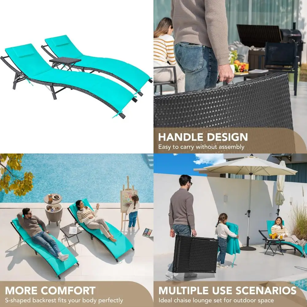 Наружный шезлонг из трех предметов из ротанга с мягкой регулируемой спинкой и складным столом для отдыха и комфорта
Наружный шезлонг из трех предметов из ротанга с мягкой регулируемой спинкой и складным столом для отдыха и комфорта