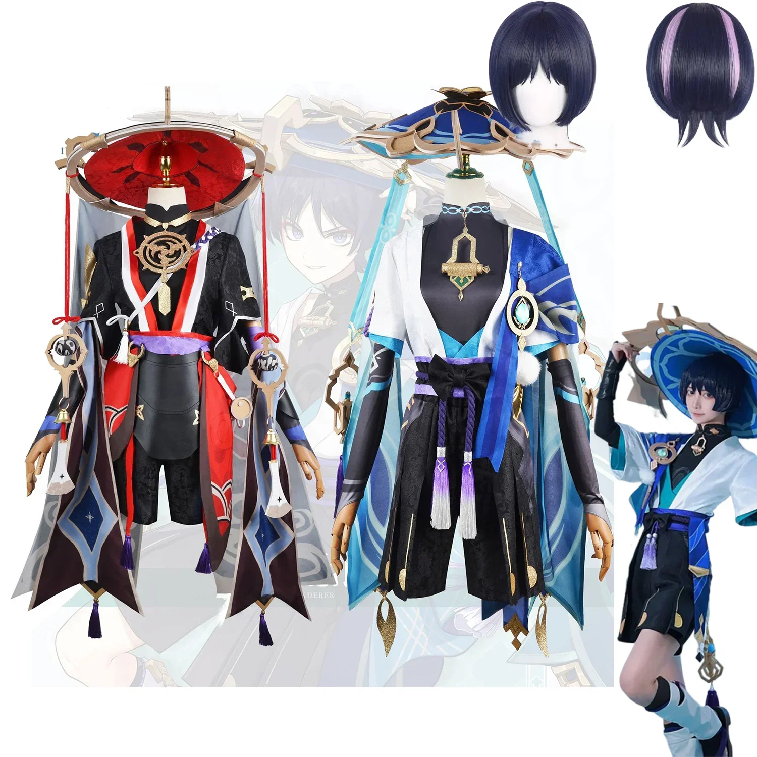 Костюм для косплея Genshin Impact Scaramouche: наряд странника, шляпа-ведро и парик для Хэллоуина, аниме Con и Sumeru Events
Костюм для косплея Genshin Impact Scaramouche: наряд странника, шляпа-ведро и парик для Хэллоуина, аниме Con и Sumeru Events