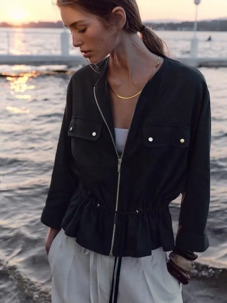 Новая осенняя женская модная молния Long Sve Linen Blend Hunting Jaet, универсальная верхняя одежда 7994724, женская одежда премиум-класса
Новая осенняя женская модная молния Long Sve Linen Blend Hunting Jaet, универсальная верхняя одежда 7994724, женская одежда премиум-класса