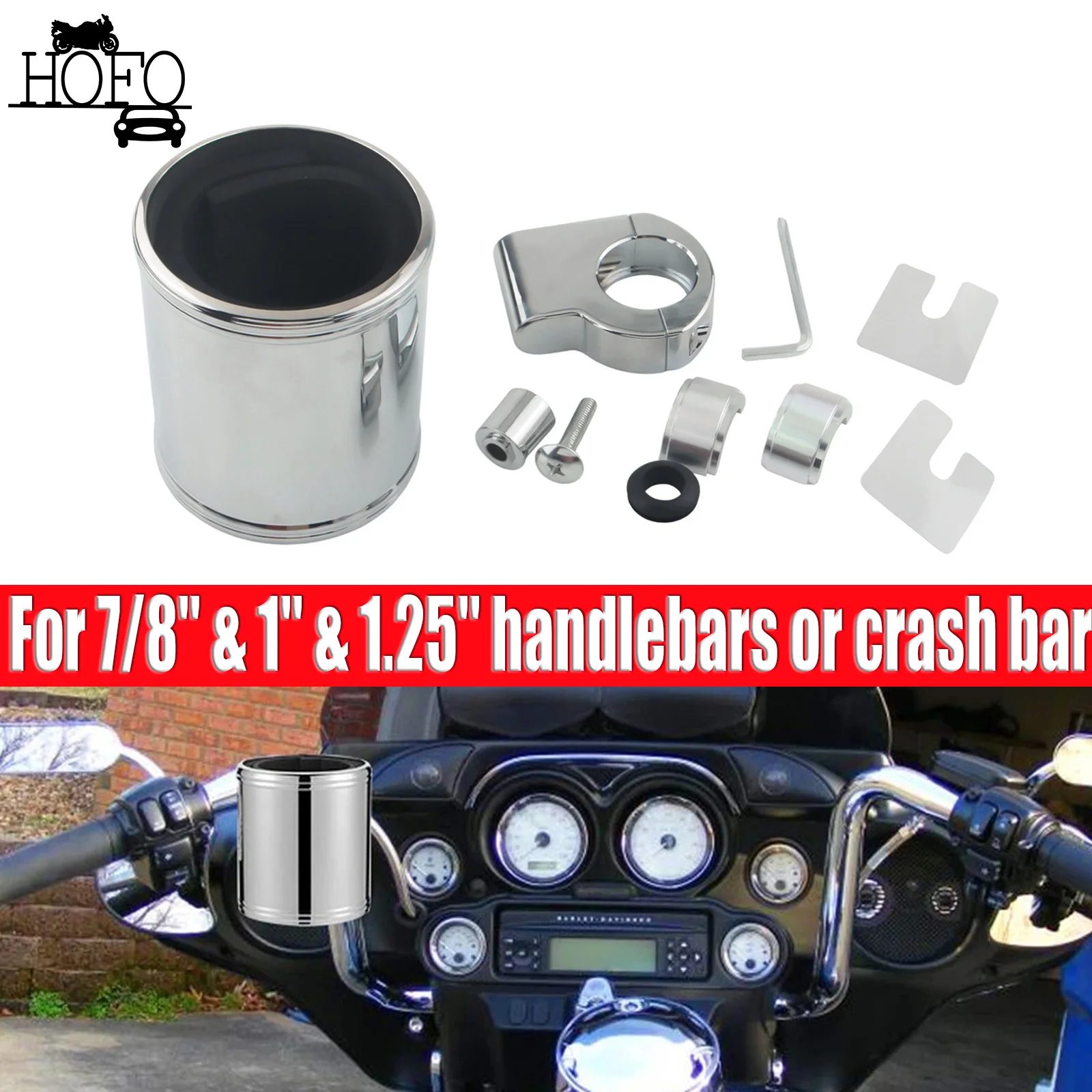 For 7/8" & 1'' & 1.25'' handlebars or crash bar Motorcycle Handlebar Drink Cup Holder
For 7/8" & 1'' & 1.25'' handlebars or crash bar Motorcycle Handlebar Drink Cup Holder