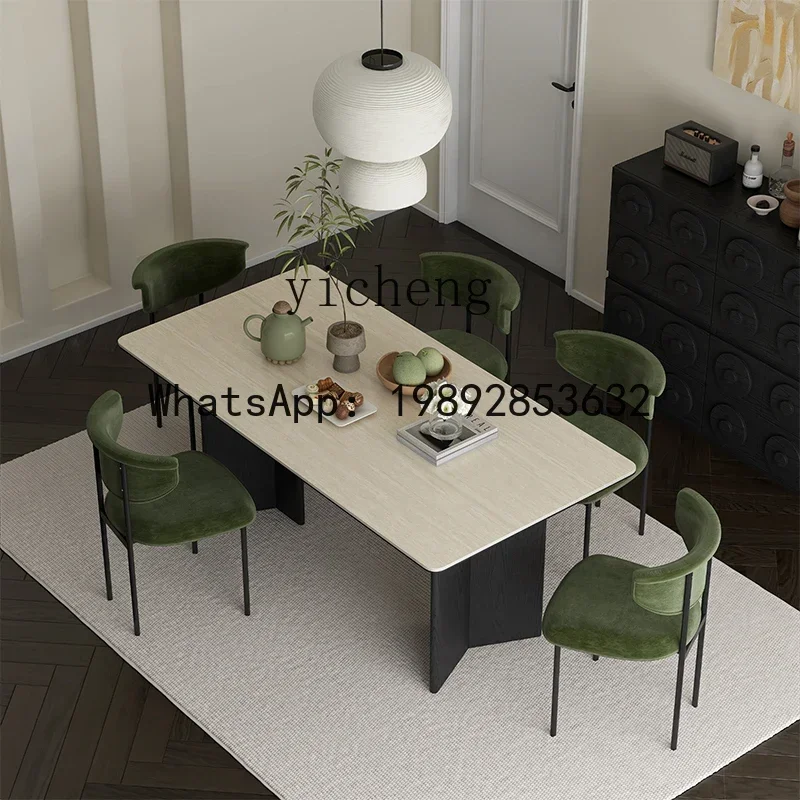 H19-AB minimalist rock slab dining table combination modern simple light luxury household oval dining table and chairs
H19-AB minimalist rock slab dining table combination modern simple light luxury household oval dining table and chairs