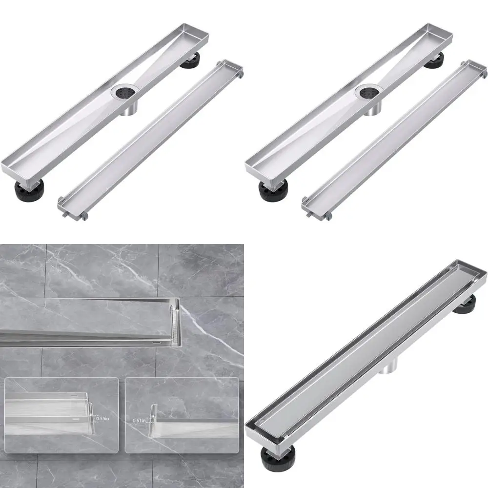 36 Brushed Stainless Tile Insert Shower Drain with Hair Catcher and Adjustable Feet
36 Brushed Stainless Tile Insert Shower Drain with Hair Catcher and Adjustable Feet